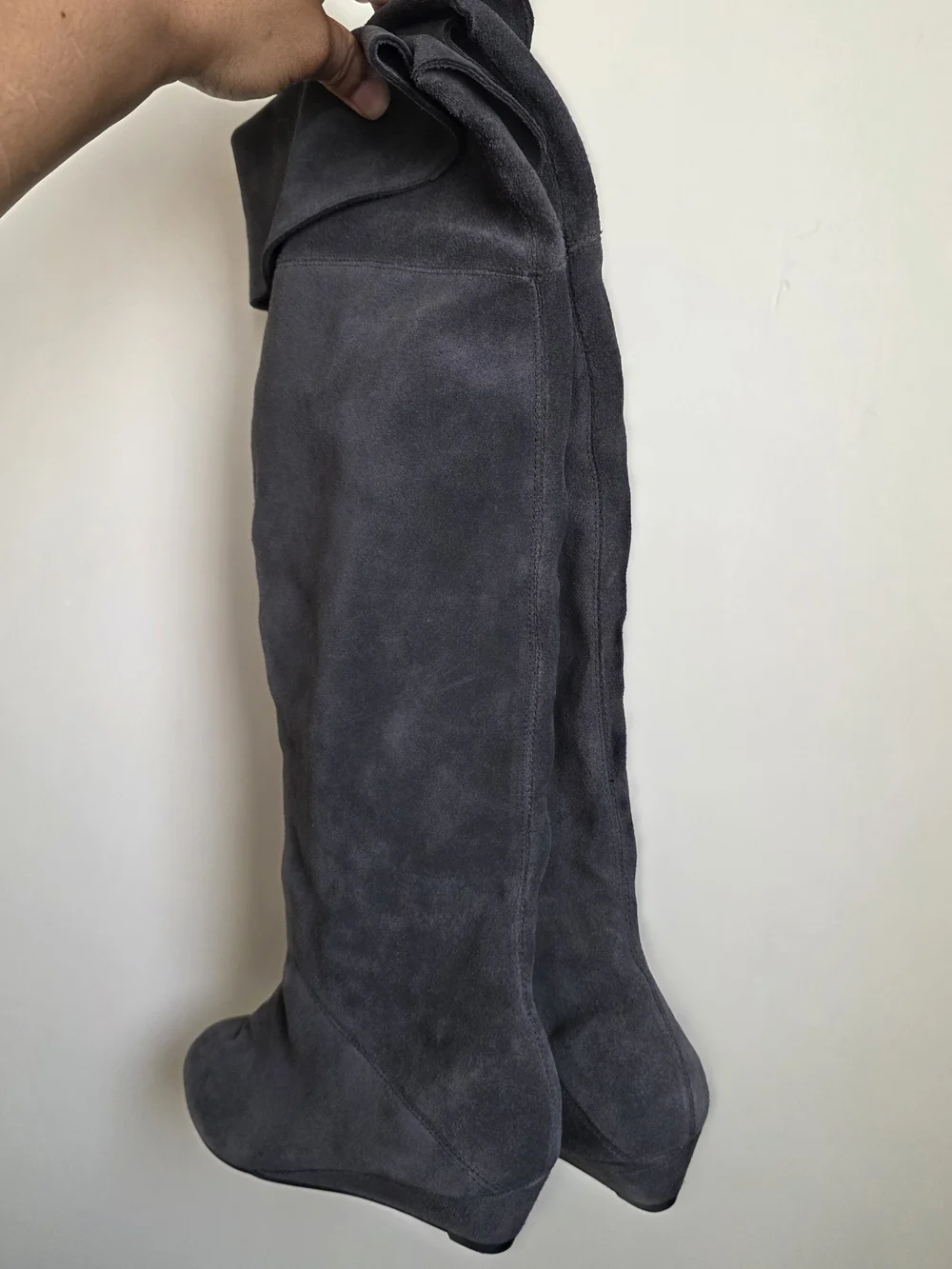 Steven By Steve Madden Gray Suede Knee-High Wedge Boots